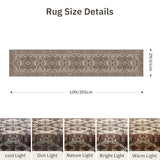 2x10 Runner Rug Vintage Hallway Runner Rug Non Slip Machine Washable Stain Resistant Rugs for Bedroom Bedside Kitchen Entryway Rust Carpet Runners