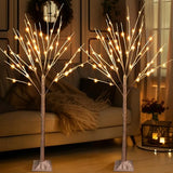 TW SHINE 2 Pack Lighted Birch Tree, 4 FT Total 96 LED Pre-lit Artificial Christmas Trees for Thanksgiving Christmas Decorations Indoor Outdoor Home Festival Wedding Party, Warm White