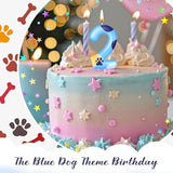 MTLEE Blue Dog Paw Candles Birthday Cake Decorations Cake Cupcake Topper for Boy and Girl Birthday Decoration(2)