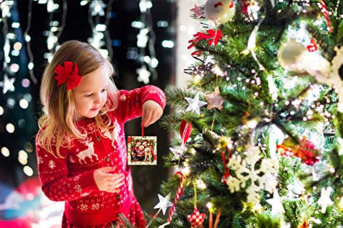 WaaHome Picture Frame Christmas Ornaments 2026-3'' Floral Photo Frame Christmas Tree Ornaments Decorations Gifts for Family Friends Women Mom