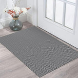 KOZYFLY 2x3 Washable Entryway Rug, Non Slip Woven Indoor Door Mat, Grey