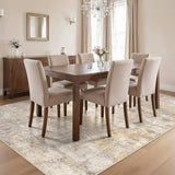 7x9 Area Rugs Living Room: Washable Abstract Rug Gold Grey Brown