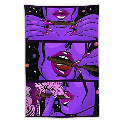 NiYoung Hippie Hippy Wall Art - Trippy Smoke Cool Girl Art - Large Mysterious Tapestry for Bedroom Dorm Accessories - Mandala Yoga Picnic Mat Ethnic Wall Hanging