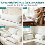 Oubonun 16x24 Pillow Inserts Set of 2 - Rectangle Decorative Throw Pillows for Sofa Couch Bed Living Room Beige 100% Polyester Filling 16 x 24 Inch Lumbar Pillows