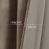 StangH Taupe Velvet Curtains 96 inches Long, Luxury Back Tab Thermal Insulated Room Darkening Window Drapes for Sliding Glass Door/Bedroom, W52 x L96, 2 Panels