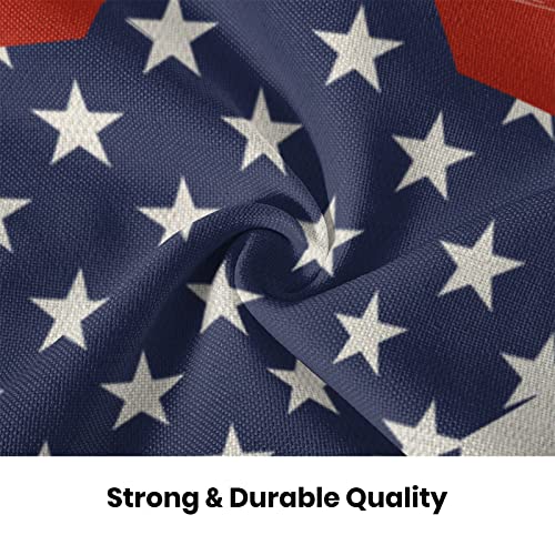 4th of July Pillow Covers 18x18 Inch Set of 2 Memorial Day Independence Day Red Stripe Blue Star Decor Throw Pillows American Flag USA Patriotic Outdoor Cushion Cases for Couch Bed Decorations