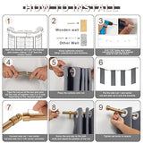 Warm Gold Bay Window Curtain Rods with Aluminum End Cap Finials and Brackets,Adjustable 36-72 Inch Center Rod for windows (24-68’’), 20-36 Inch Side Rods for windows (16-32’’),1 Inch Diameter