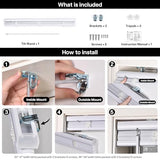 LazBlinds Cordless White 1" Room Darkening Vinyl Mini Blinds, 34" W x 36" H Horizontal Window Blinds for Home, Cordless Shades for Indoor Windows