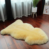LLB Genuine Sheepskin Area Rug Wool Rug Fur Carpet Fluffy Shaggy Fur Rug for Living Room Kids Bedroom Real Sheepskin Throw Lambskin Rugs Sofa Mat Chair Seat Covers (Yellow, 2 x 3 ft Sheepskin)