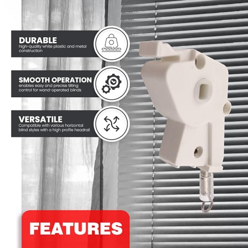 Amazing Drapery Hardware High Profile 2" Plastic Wand Tilter for Horizontal Blinds 2ct - Square Rod Compatible, Durable Control Mechanism