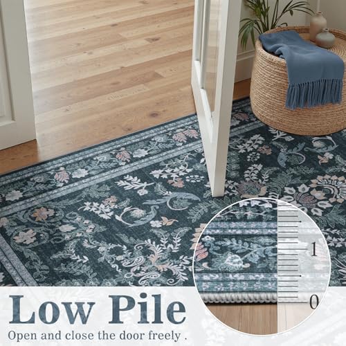 DCX Navy Blue 6x9 Area Rug, Machine Washable