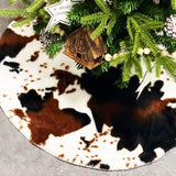 Christmas Tree Skirt 30/48inches, Cow Stripe Plush Faux Fur Christmas Tree Skirt Xmas Tree Skirt for Christmas Decorations Home Party Holiday Decor Cow 78 CM