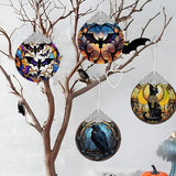 Christmas Ornament, Stained Glass Ornament, Christmas Decorations for Tree, Holiday Ornament, Unique Gift Idea - Crow in The Dark