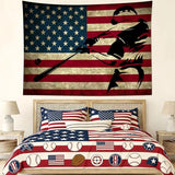 LB Sports Tapestry for Boys Room Baseball Wall Tapestry American Flag Wall Hanging Poster for Living Room Bedroom Dorm and Birthday Party Wall Decor,60x40 Inch