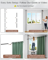 ALLZONE Tension Curtain Rods for Windows, Adjustable 31 to 83 Inch Wide, Freestanding Curtain Rods No Drilling, Apartment Renter Friendly, Heavy Duty, for Room Divider, Doorway, 63 to 130 Inches Tall