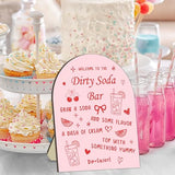 Dirty Soda Bridal Shower Bar Signs, Dirty Soda Bride Shower Welcome Wooden Sign, Party Table Decor for Bride Party Reception, Entrance Greeting Stand Sign, Bridal Parties Decor Supply Favor 8x10 In