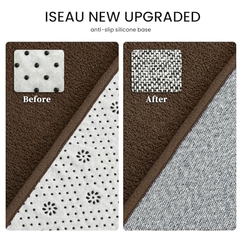 ISEAU 2x8 Soft Runner Rug for Hallway, Washable and Non-Slip, Brown