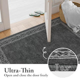 Lahome Modern Bordered Rug Runners for Hallways Non Slip, Ultra-Thin 2x6 Kitchen Runner Rugs Non Skid Washable, No Shedding Soft Hallway Runner Rug for Bedroom Entryway Laundry Room (2x6ft,Gray)