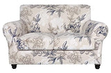 SearchI Stretch Sofa Cover Printed Couch Cover, Floral Pattern 3 Pieces Loveseat Slipcover with 2 Separate Cushion Cover, Washable Furniture Protector for Living Room(Loveseat, Flower Shadow)