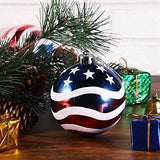 Iceyyyy 16 Pcs Independence Day Ball Ornament - 4th of July Patriotic Hanging Ball Decoration American Flag Ornament for Independence Day, Christmas Tree, USA Themed Party Supplies (16)
