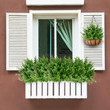 Sggvecsy Artificial Flowers for Outdoors 12 Bundles UV Resistant Boxwood Shrubs Artificial Eucalyptus Fake Plants Faux Plastic Greenery for Farmhouse Garden Indoor Outdoor Home Wedding Decoration