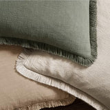 MIULEE Boho Linen Fringe Decorative Euro Throw Pillow Covers Camel 26x26
