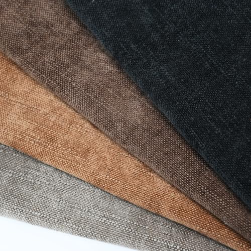 Farmhouse Decor Throw Pillow Covers 18x18 Inch Set of 4, Solid Textured Cushion Covers for Couch, Sofa, Bed – Fall Pillow Covers in Taupe Grey, Light Brown, Brown, Black