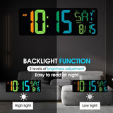 XREXS Large Digital Wall Clock Bluetooth Sync, 17.2" RGB Color Changing Digital Clock with Remote Control, Adjustable Brightness Grandfather Clock, Temperature for Home, Gym and Classroom