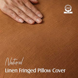 Foindtower Decorative Linen Fringe Throw Pillow Covers 22×22 Inch,Orange