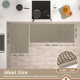 BEQHAUSE Kitchen Rugs and Mats 2PCS Non-Slip, 20"x32"+20"x48", Light Beige