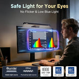Quntis Monitor Light Bar 15.7", 24 RGB Backlight Modes for lmmersive Gaming Ambience, 900 Lux Glare-Free Computer Screen Lamp, High CRI 95 Eye Care Desk Light for Home Office