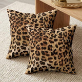 EMMTEEY Cheetah Print Pillow Covers, Western 18x18 Throw Pillow Cover Set of 2 Leopard Print Couch Pillow Cases Decorative Square Throw Pillows for Home Living Room Bedroom Bed Sofa Cushion Cover