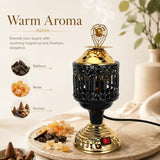 NOLITOY Mini Electric Mabkhara Incense Burner, Decorative Metal Diffuser Holder, Plug in Flame-Free Bukhoor Chips Heater for Home Office Yoga Meditation Room
