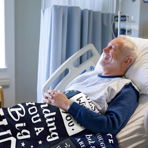 Get Well Gifts for Men After Surgery Blanket 60’’X50’’, Sympathy/Thinking of You/Inspirational/Encouragement/Feel Better/Surgery Recovery Gift for Men, Anniversary Birthday Retirement Present