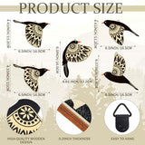 Barydat 5 Pcs Wooden Bird Wall Art Wood Flying Birds Wall Decor Rustic Folk Art Scandinavian Home Decor for Gift Living Room Bedroom Kitchen Office(Black)
