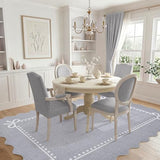 Garvee Scalloped Bow Rug Grey Washable Solid 3x5 Area Rugs for Living Room