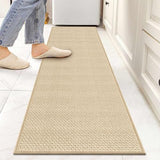 Carpet Runners for Hallway 6ft Washable, Braid Jute Kitchen Floor Runner Sink Mat Absorbent, Small Farmhouse Kitchen Carpet, Beige