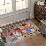 Green Washable 2x3 Entry Rug, Small Rugs for Kitchen Bathroom Door Mat