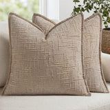 MIULEE Slubby Textured Decorative Throw Pillow Covers Oatmeal 20x20
