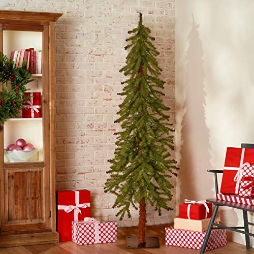 National Tree Company 5 ft Unlit Hickory Cedar Artificial Christmas Tree, 371 Tips, Metal Plate Base, Green