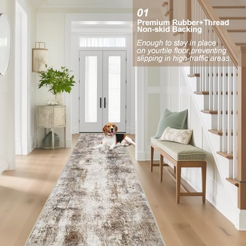 2x12 Washable Runner Rug,Non-Slip Hallway Runner Rug for Kitchen