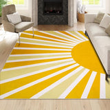 Lahome Yellow Rainbow Sun Area Rug 5x7, Classroom Rug