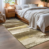 Runner Rug 2x6, Abstract Non-Slip Washable Rug for Hallway, Brown