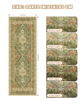Runner Rug 2x6 Washable Rugs for Hallways, Olive/Brown/Multi