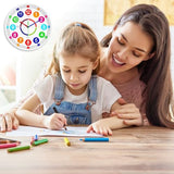 Kids Wall Clock - Non-Ticking, Battery-Operated Time Teaching Clock for Kids, Ideal for Children’s Bedrooms, Playrooms, and Stylish Home Décor – White, 12 Inch