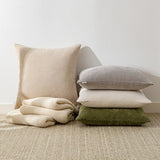 a moment Pack of 2 Decorative Chenille Throw Pillow Covers with Twill Cushion Covers for Sofa Living Room Couch Bed 12x20 Inch Moss Green
