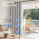 Joydeco Blackout Curtains for Bedroom, Linen Black Out Curtains 84 Inch Long, Light Blocking Drapes 2 Panels Set with Grommet for Living Room Window, Thermal Insulated Room Darkening Privacy Drapes