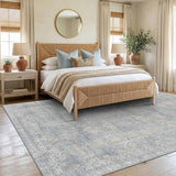 6x9 Area Rugs Washable Rug for Living Room Bedroom, Blue/Beige