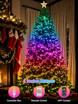 RGB Smart IC String Lights Indoor 16FT/5M [APP & Remote Control], 50 LEDs Multicolor Fairy Lights, USB Powered & IP65 Waterproof, Music/Voice Sync, Fairy String Lights for Christmas, Party