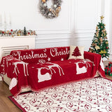 MYSKY HOME Christmas Couch Cover Sofa Cover, Couch Covers for 3 Cushion Couch Sofa Pet Friendly, L Shaped Couch Cover, Sectional Couch Covers Non Slip Furniture Protector for Kids, Dogs, 71"x134", Red